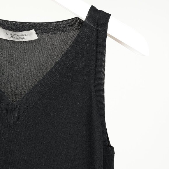 D. Exterior Black Viscose-Knitted Tank Top - Picture 6 of 9